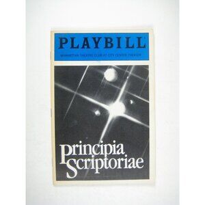Playbill Principia Scriptoriae Manhattan Theatre Club 1986 Elliot Gilborn